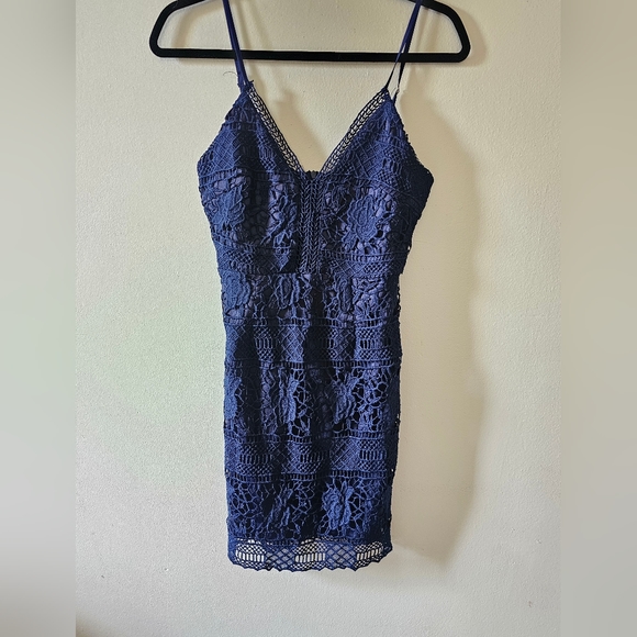 Selfie Leslie Dresses & Skirts - Wedding Navy Blue Lacey Dress